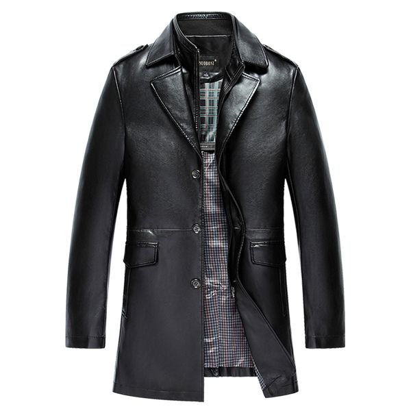 

autumn winter men's genuine leather jacket for men jaqueta de couro masculina black/brown male sheepskin coat plus size xxxxl