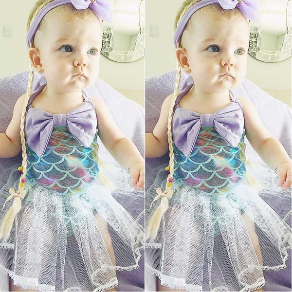

newborn baby girl summer swimwear bow dress halter lace mesh tutu dresses baby girl cute party ball gown mini dress