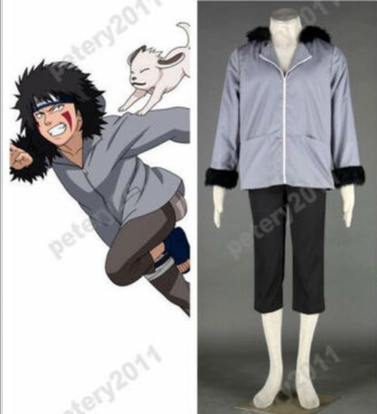 

n aruto shippuuden inuzuka киба косплей костюм, Black;red