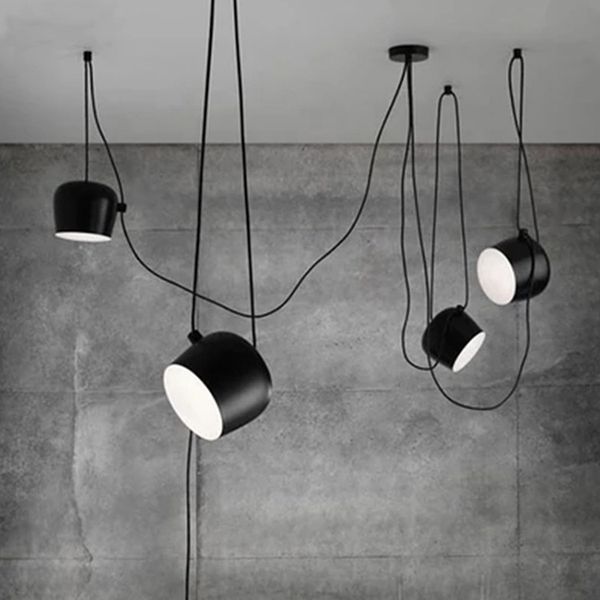 

office metal round black white modern small chandelier lights for home