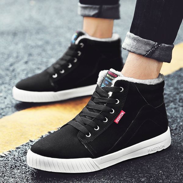 

men boots men's winter shoes fashion snow boots shoes plus size winter sneakers ankle men black blue footwear