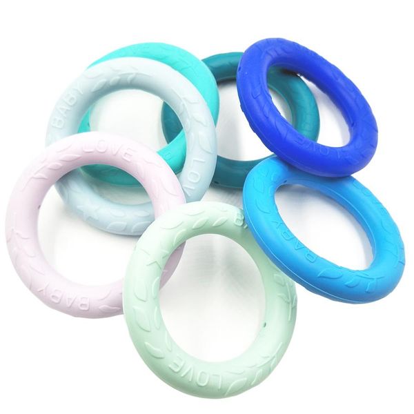 Rodada anel pulseira Food Grade Silicone mordedor Beads para Enfermagem bebê Teethers Chew Dentição Jóias Brinquedos Pingentes presente