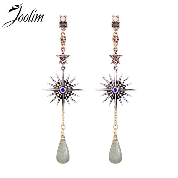 

joolim vintage starburst natural stone drop earring fashion earring wholesale, Golden
