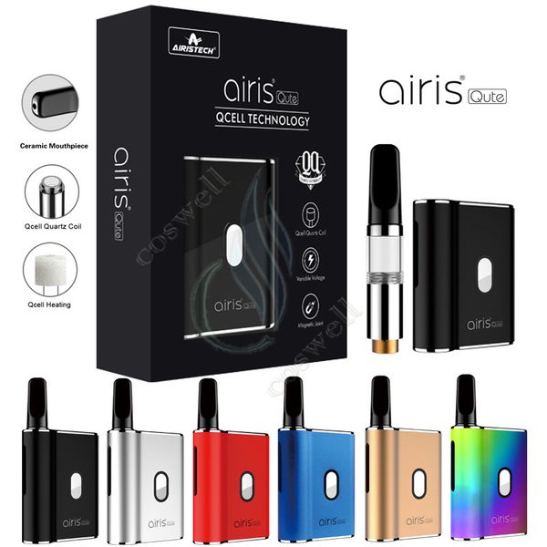 

Authentic airis Qute Wax Herbal Vaporizer Box Mod Kit airistech 450mAh Variable Voltage VV Battery fit 12mm Diameter 510 thick oil Cartridge
