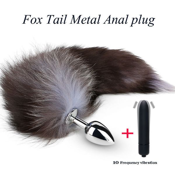 Cpwd Fox Tail Butt Metal Plug Длинные Анальные Секс-Игрушки Животных Ролевая Игра Cosplay Fox Tail Секс-Игрушки Для Женщин / Лесбиянок / Пары Простата SH190730