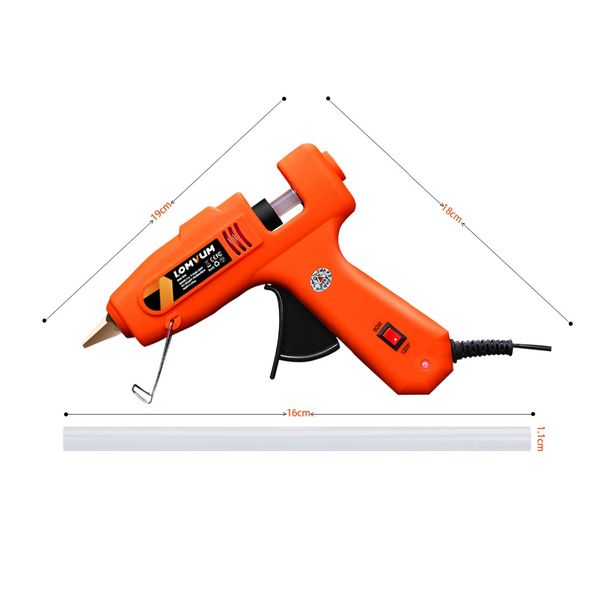 

lomvum new color professional high temp melt glue gun 30w graft repair heat gun pneumatic diy tools with glue sticks