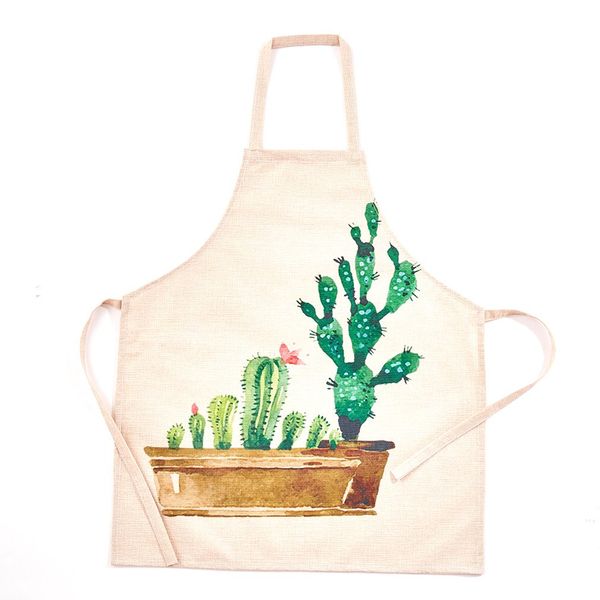 

cotton linen floral printed women men apron commercial restaurant barbecue home dining room cooking halterneck aprons