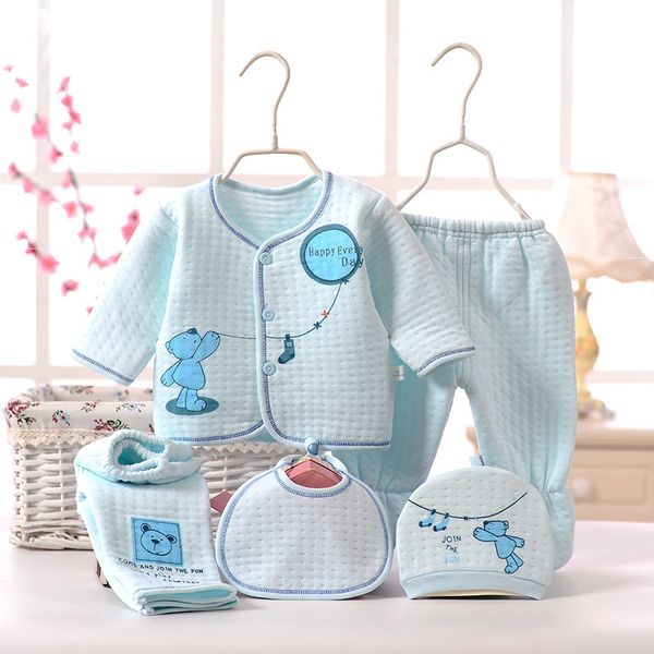 

loozykit new style newborn clothes cotton infant baby underwear five sets of cotton 0-3 months baby clothing five-piece set, White