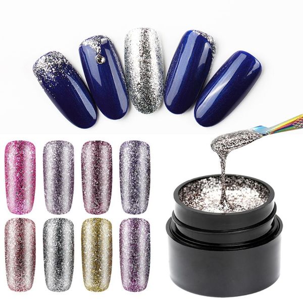 

shiny diamond painting gel nail polish uv varnish semi permanent foundation primer for glittering nail art manicure gel, Red;pink