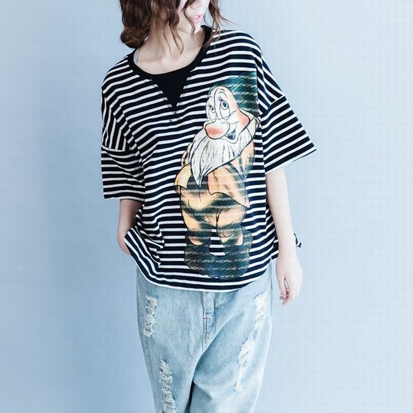 

stripe tie collar dog print cute loosen casual hooded pullovers shirt women man teenagers, Black