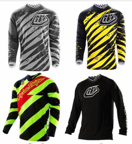 

05 summer tld downhill clothing long-sleeved t-shirt men and women bicycle breathable clothing off-road motorcycle jersey, Black