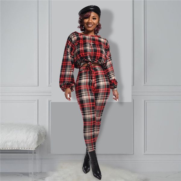 

designer womens 2pcs pants fashion plaid striped slim suits womens casual pencil pants, White