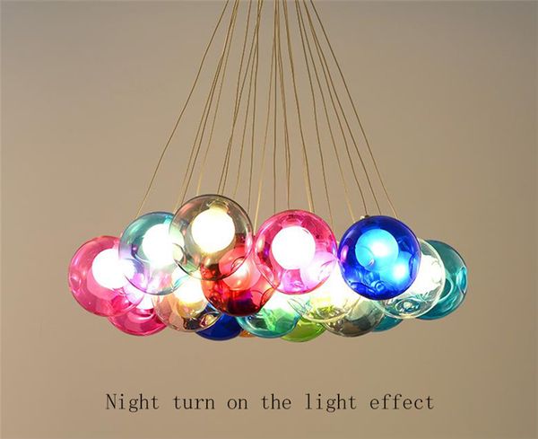 

modern colorful glass pendant lights g4 bubble hanging lamp for living room bedroom bar restaurant industrial lighting fixture