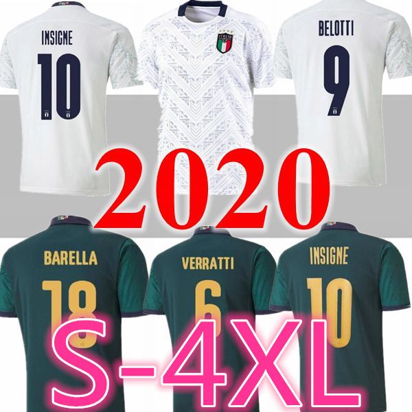 

3xl 4xl 2019 2020 italy away soccer jerseys cup 19 20 maglie da calcio verratti jorginho romagnoli man kids kit football shirts, Black;yellow
