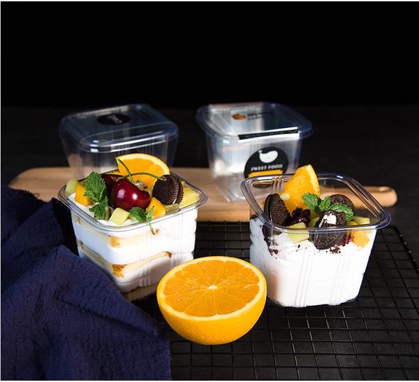 

baking package transparent plastic box dessert preservation fruit cake ice cream box disposable tiramisu