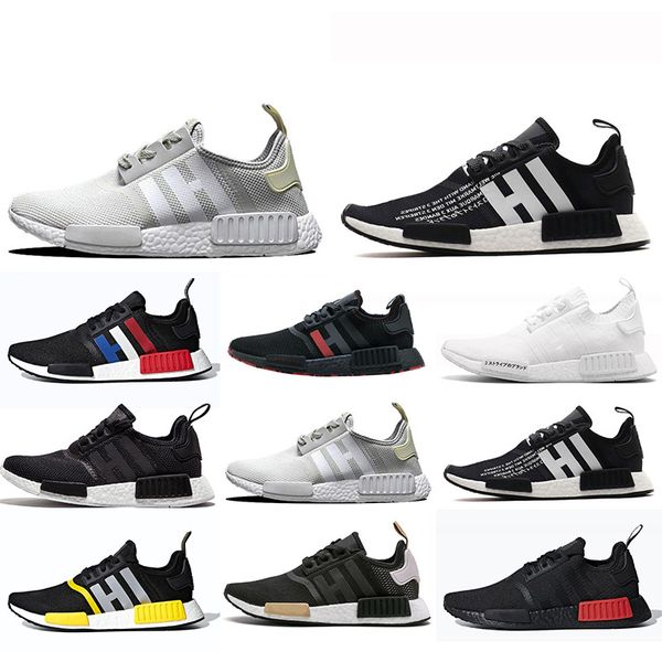

Fashion NMD R1 Running Shoes atmos Bred Trainers Classic Men Women Japan Triple Black white Red Marble Sports Sneakers 36-45