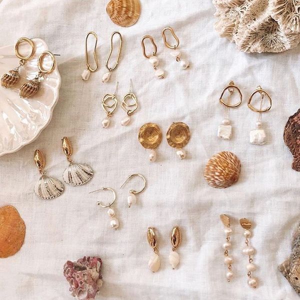 

lady luxury real freshwater pearls earring jewelry women wedding bridal gift shell drop earrings party statement bijoux, Silver