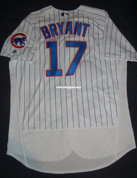 

retro majestic #17 kris bryant chicago white flex base jersey rizzo mens stitched baseball jerseys, Black;blue