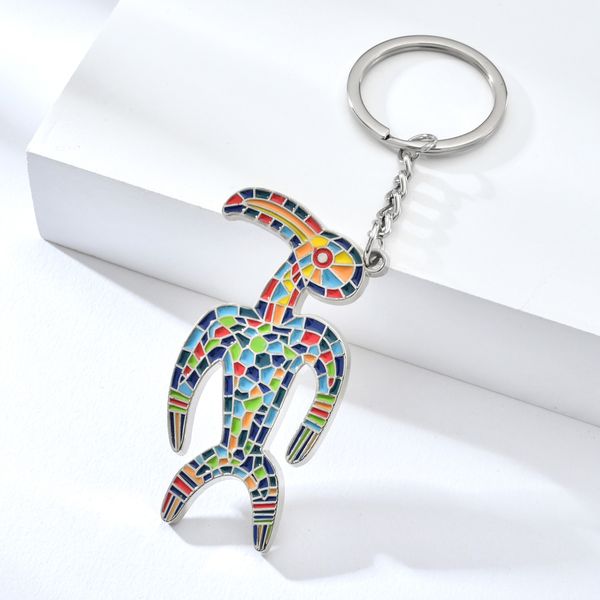 

красочного мини cute bird брелок фото арт стиль металл birdman брелоки для подарка, Silver