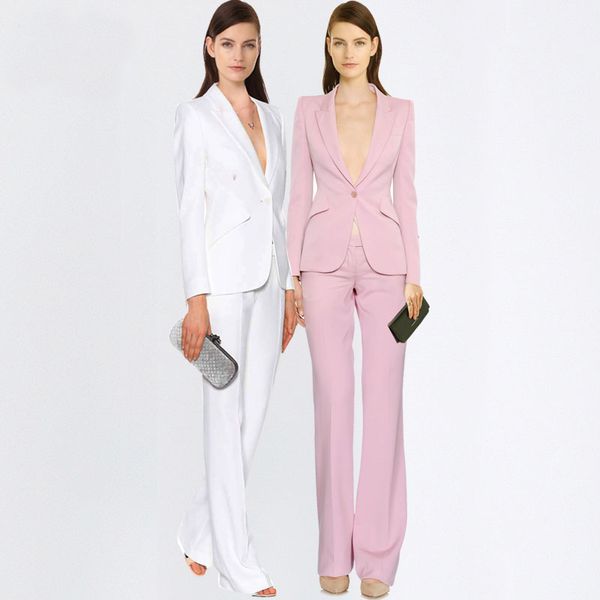 

women business suits 2019 fashion women's pants suit slim suit jackets with pants office ladies formal work wear sets, White;black