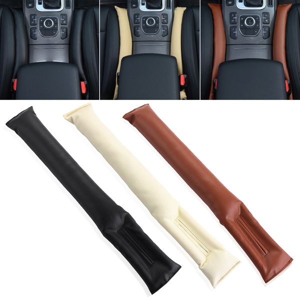 

1pc pu leather front car seat gap ser leak proof spad filler spacer mat cushion cover car accessories universal fit