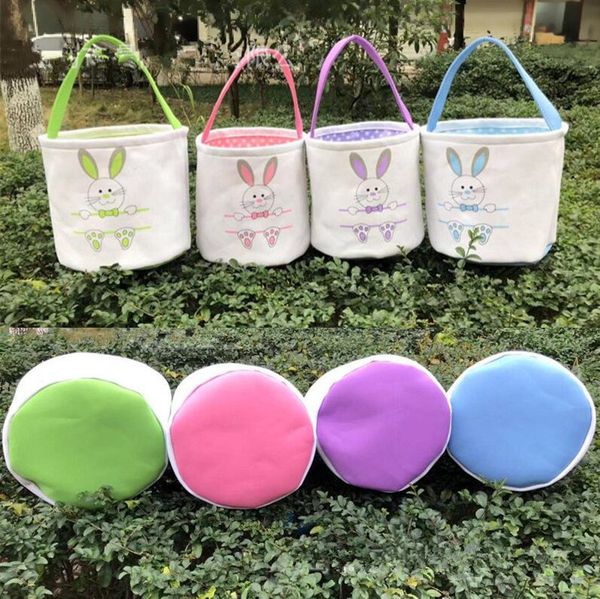 

easter bunny basket canvas easter rabbit bucket kids candy baskets diy cute storage bags handbags burry eggs totes party festival gift, Black