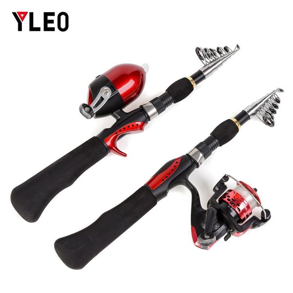 

yleo 1.6m mini durable portable combo ice rock fishing rod fishing reel rod