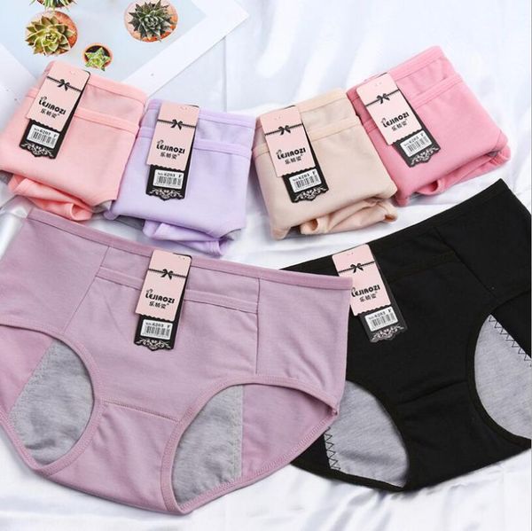 

student girl menstrual physiological underpants maiden cotton lace pants leaking proof sanitary underwear with pockets keep warm, Camo