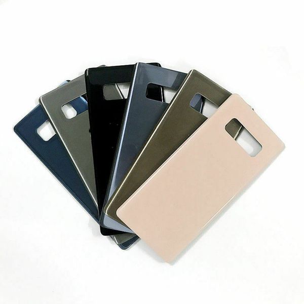 

oem 30pcs for samsung note 8 back housing battery cover door glass + adhesive with logo dhl