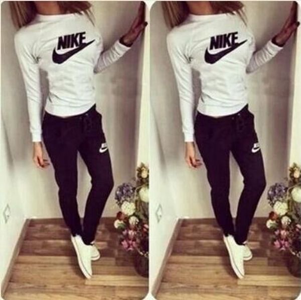 

2019 8 color winter track uit women clothing hoodie et letter print ca ual long leeve port uit co tume weat hirt pant, Gray