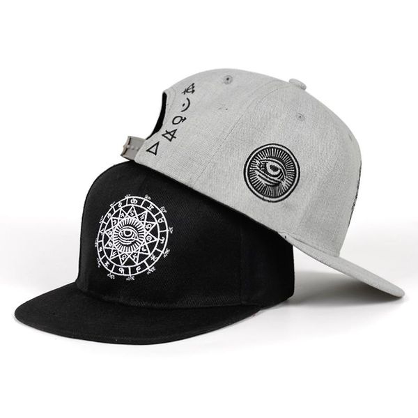 

высокое качество мода харадзюку мужчины женщин вскользь шлема snapbacks черный серый глаз вышивка cap hip hop шляпы бейсболки garros, White