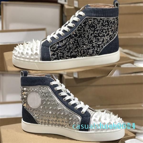 

luxury orlato sneakers red bottom junior spikes trainers men high-flat shoes fashion dancing party shoes l14, Black