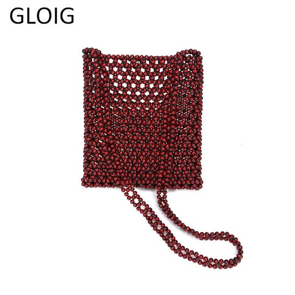 

gloig vintage style ladies evening bags beaded shoulder purse hollow big space clutch purse