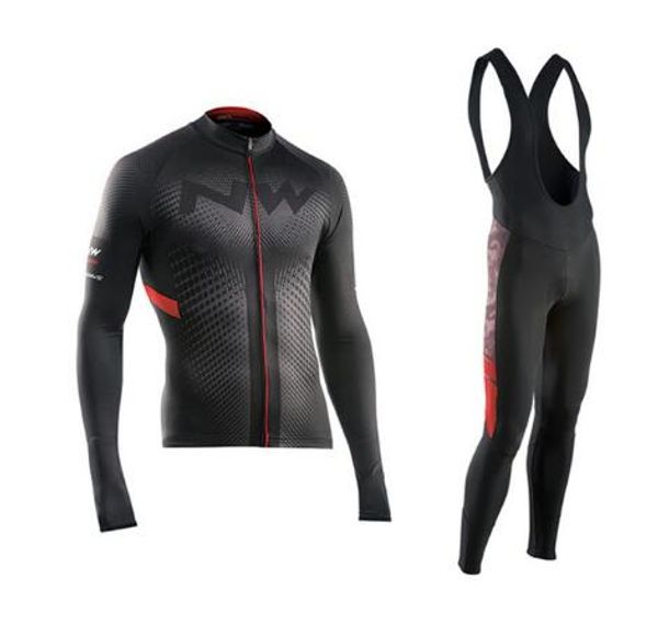 

2020 nw long sleeve pro cycling jersey set racing bike clothes wear maillot ropa ciclismo mtb bicycle cycling clothing suit mens, Black;red