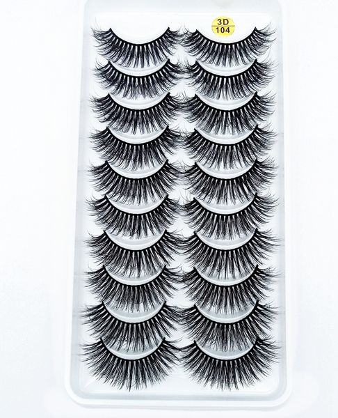 

2019 new 10 pairs 100% real mink eyelashes 3d natural false eyelashes 3d mink lashes soft eyelash extension makeup kit cilios