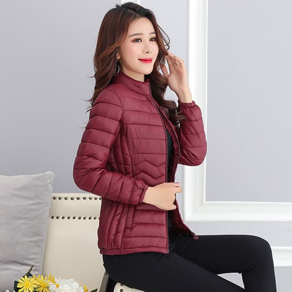

winter jacket women 2019 new women parkas frivolous outerwear solid coats short female slim cotton padded basic, Tan;black