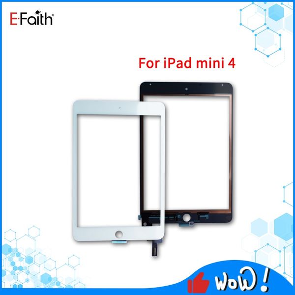 

для ipad mini 4 touch screen glass digitizer assembly замена запасных частей высокое качество черный / белый с кнопкой home+ клейкая лента