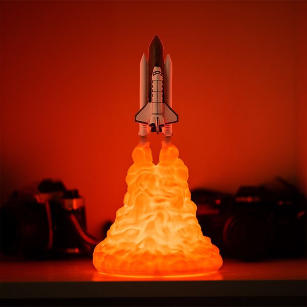 

brelong new strange led night light creative decoration 3d rocket light moon table lamp