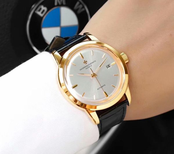

new mens watch men mechanical automatic watch classic heritage wristwatch men business watch fashion luxury casual wristwatch w418018, Slivery;brown