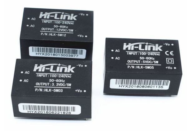 Freeshipping 5pcs HLK-5M03 HLK-5M05 HLK-5M12 5W AC-DC 220V a 12V / 5V / 3.3V Buck Step Down Modulo di alimentazione Convertitore intelligente