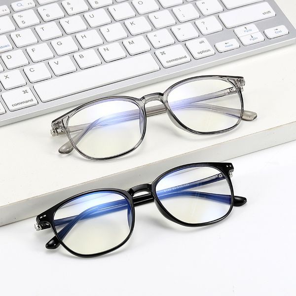 

tr90 flat glasses frame male and female optical frame anti-blue light myopia student eye protection computer glasses retro round, White;black