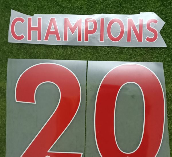 

19-20 red champions nameset heat transfer soccer patch badge