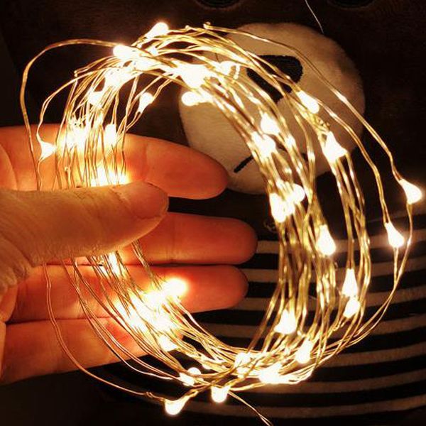 

2m 5m 10m copper silver wire led string lights waterproof holiday lighting for fairy christmas tree wedding party decoration 6z