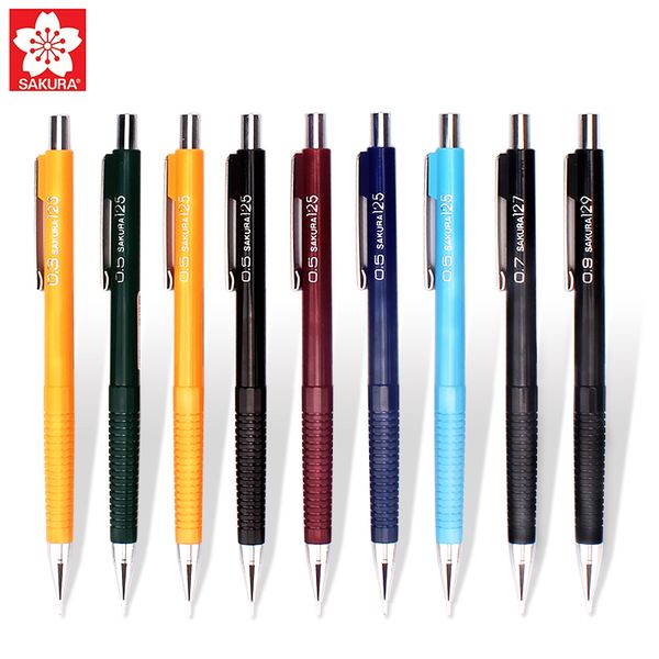 

1pc sakura xs-12 mechanical pencil with eraser 0.3 0.5 0.7 0.9mm fillable pencil lead extra fine automatic drafting pencils, Blue;orange