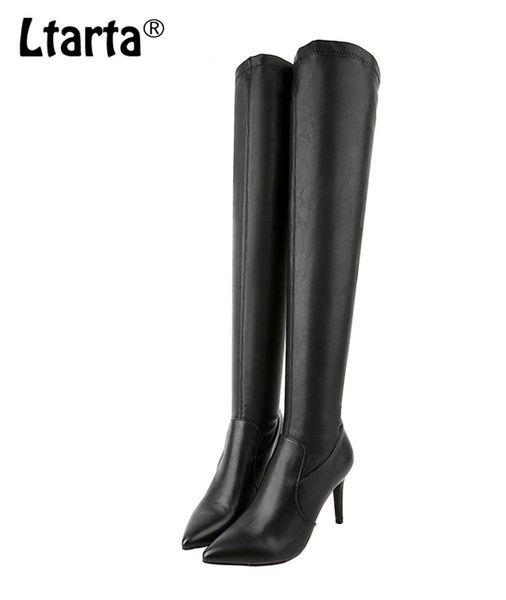 

ltarta burst female knee boots winter cover heels knee high boots winter women point toe high zl-226, Black