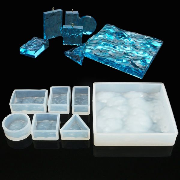 

7pcs/set 3d water ripple silicone mould epoxy jewelry beads making diy