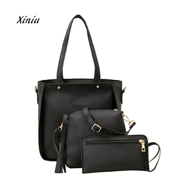 

женщины сумки три набора большой емкости мешок плеча высокого качества pu кожа messenger mobile сумки zipper монет деньги сумки