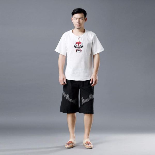 

yoga outfits summer men pant linen quickly dry loose wide leg sweatpant jogger exercise gym workout running casual sportsweear, White;red