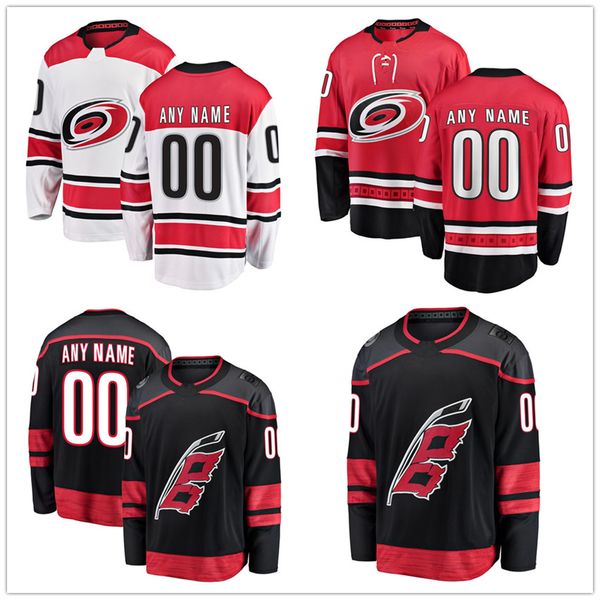 

20 sebastian aho carolina hurricanes 37 andrei svechnikov 11 staal 14 justin williams away premier breakaway player hockey jersey, Black;red