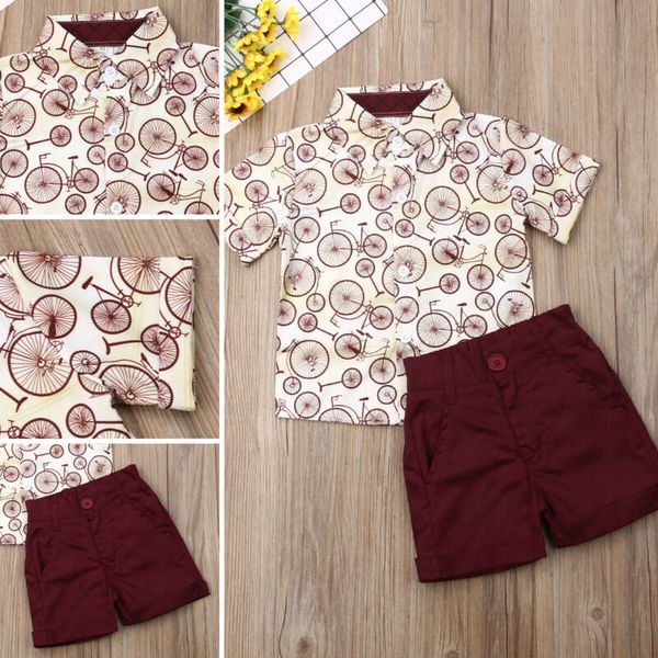 

toddler kids baby boy 1y-6y gentleman clothes shirt shorts pants outfits us, White